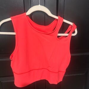 Vibrant Orange Lululemon Sleeveless Crop Top